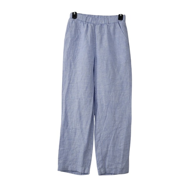Quince Pants - Quince European Linen Tapered Ankle Pants Size XS Light Blue‎ 26" Inseam Pull On